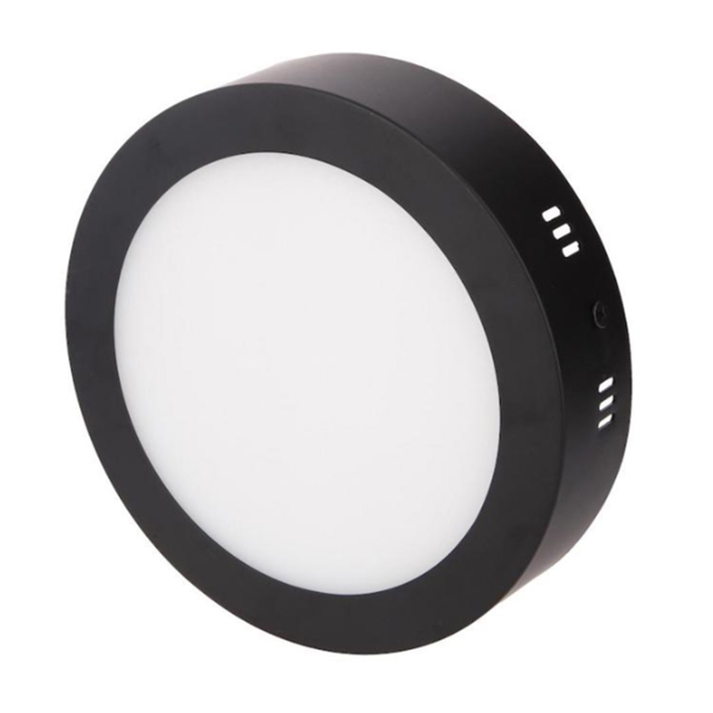 LED Panel Nadgradni Okrugli 12W Crni