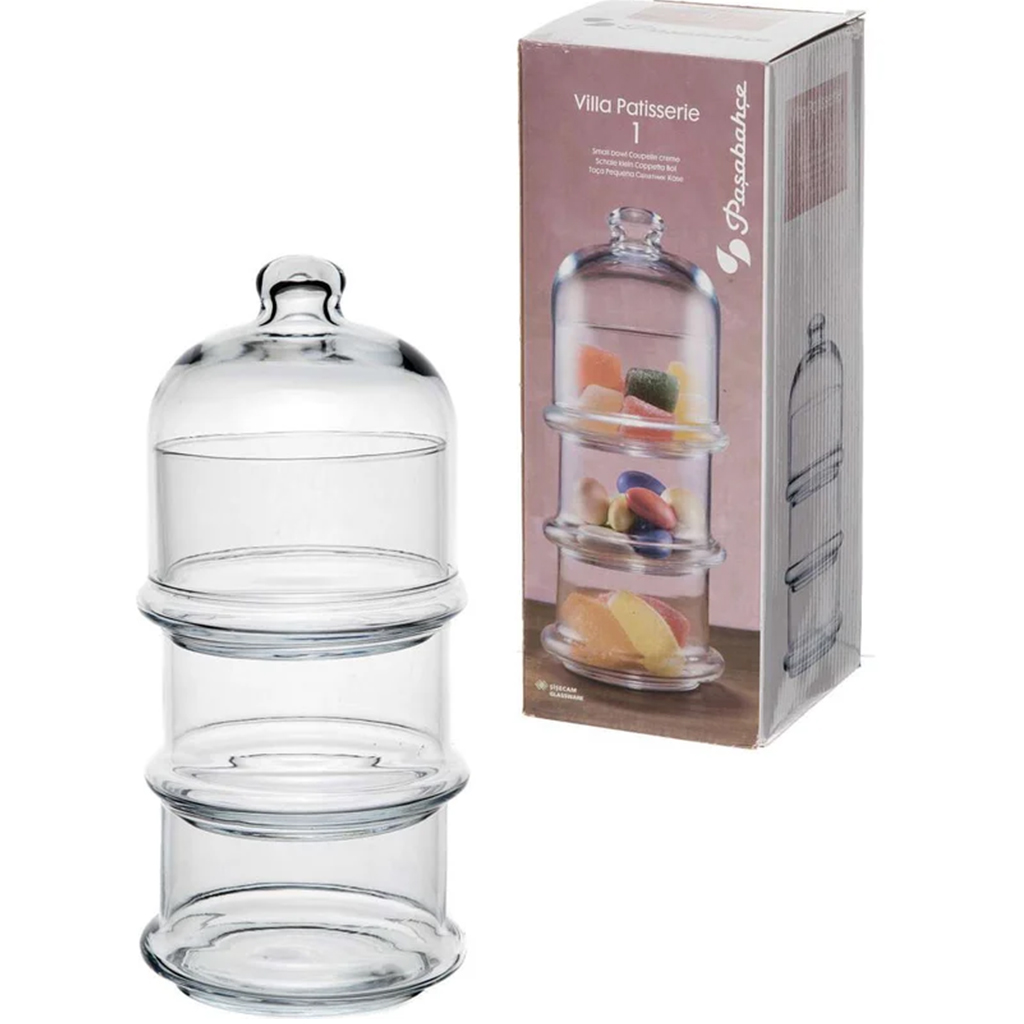 Staklena Posuda sa Poklopcem Trospratna - Image 2