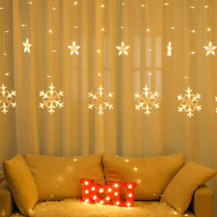 Novogodišnja Zavjesa Pahulje i Zvjezdice 3Met 12komada