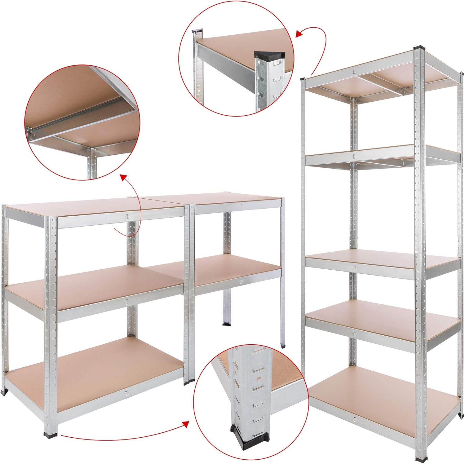 Metalna Polica od Iverice TitanShelf 150x70x30cm - Image 3