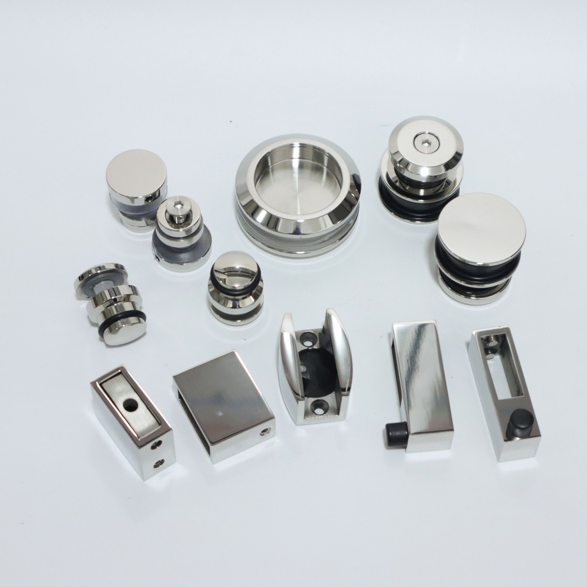 Set Inox Okova za Staklo – Držači, Šarke, Rukohvati i Spojnice - Image 2